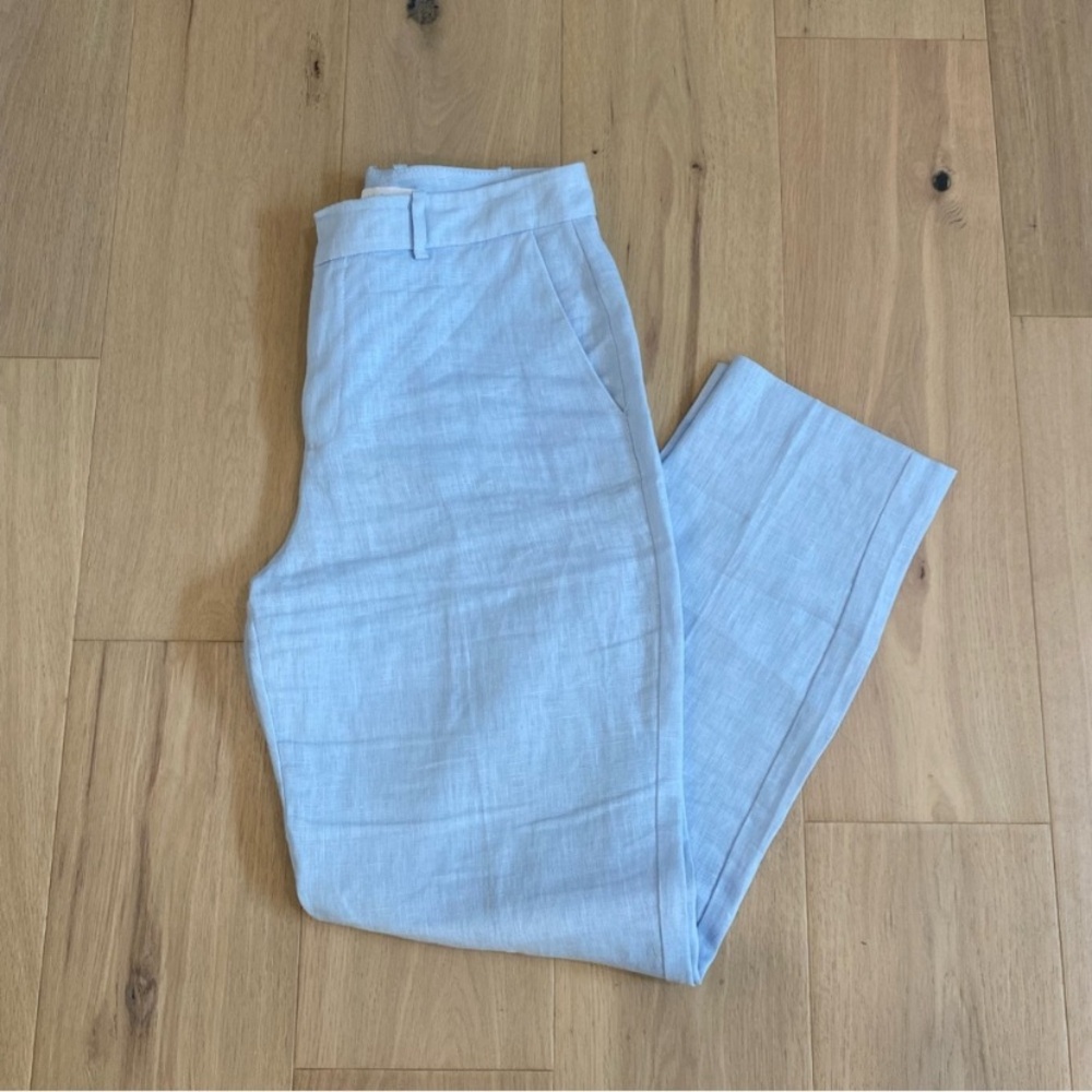 MANGO | Blue Linen Trouser Light Pants 🩵